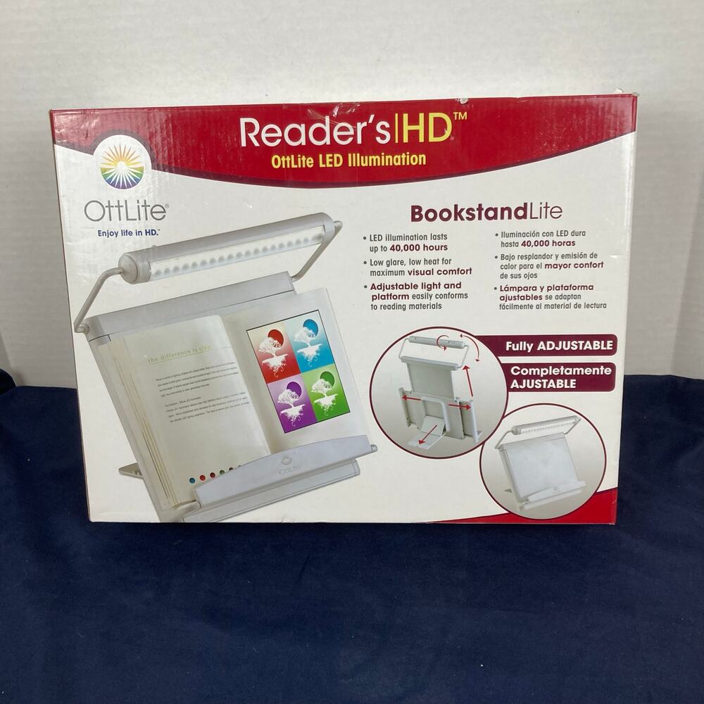 OttLite Reader's HD Bookstand Lite LED Book Light Adjustable Reading Lamp -Works